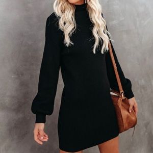 Anastasia Mock Neck Knit Sweater Dress